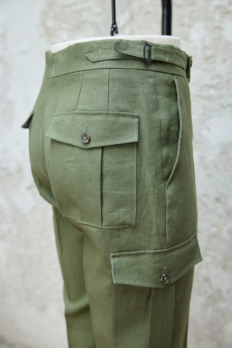 Pantalón MTM Cargo Verde 100% Lino
