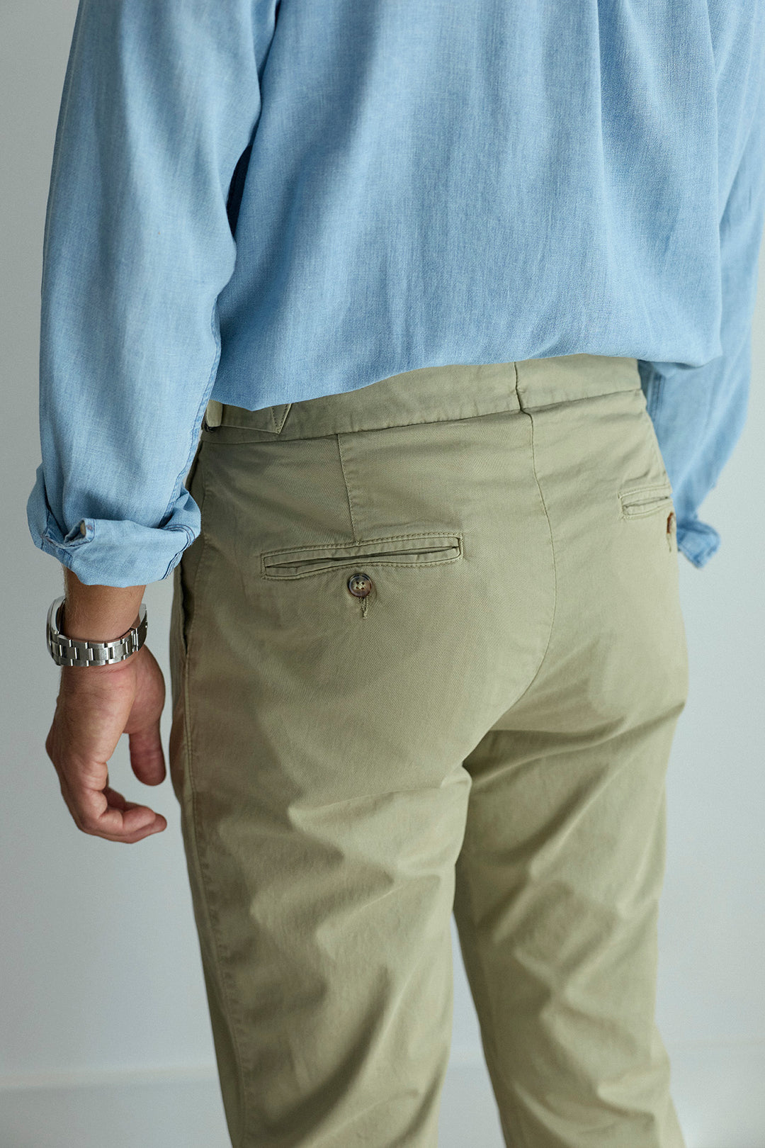 Calça Chino Sartorial de Algodão Caqui Claro