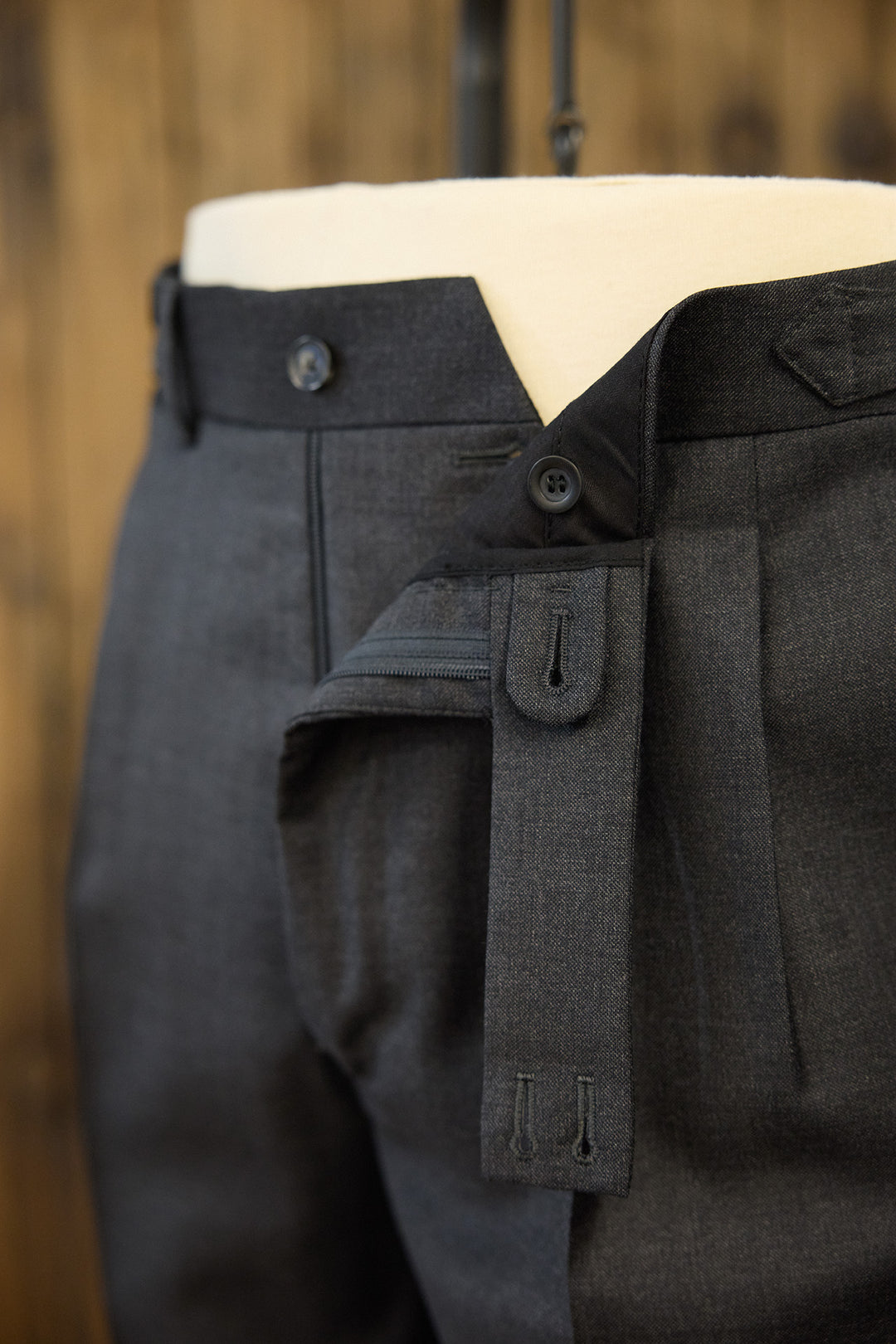 Dress Pants with Extended Waist Medium Gray
