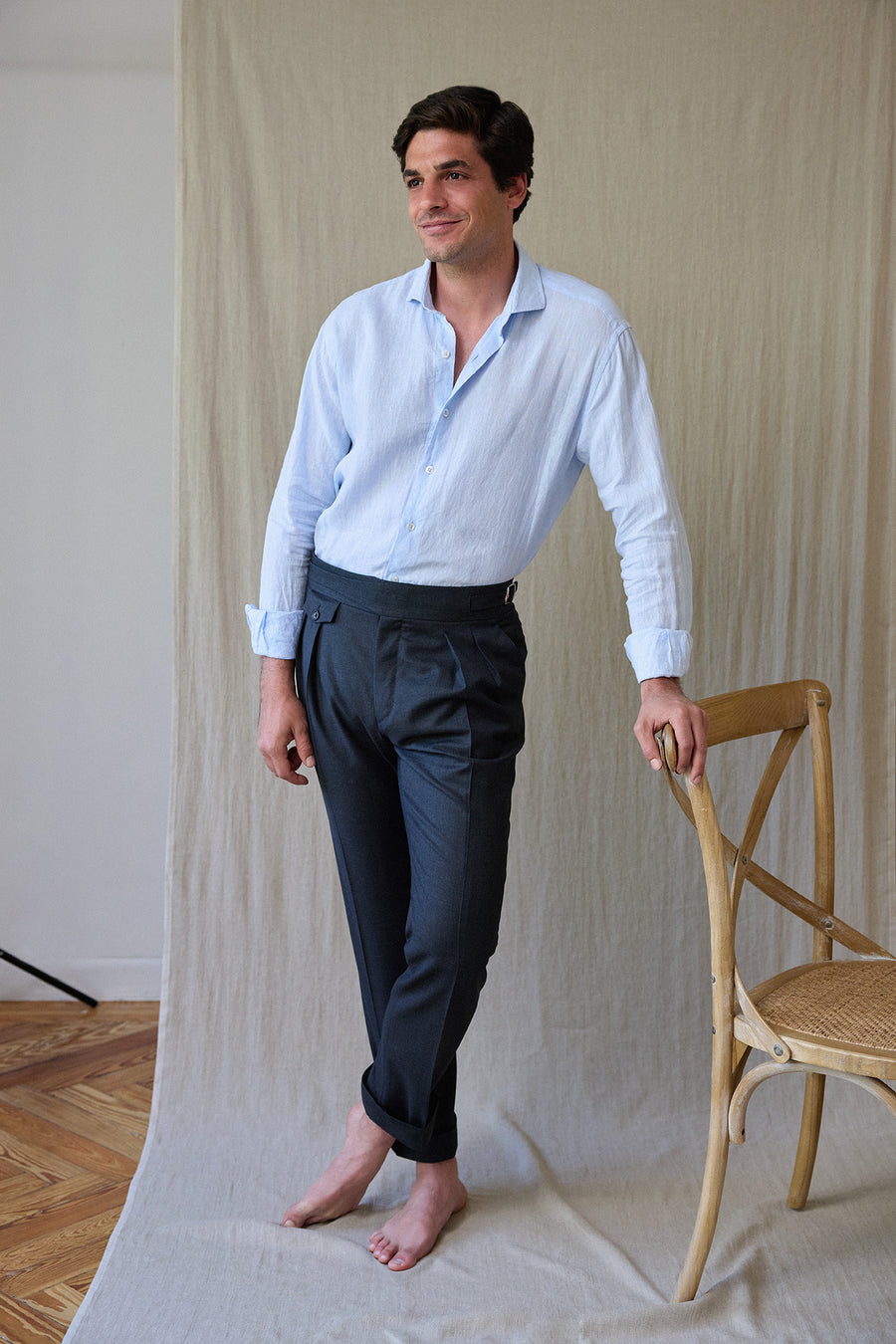 Camisa Byron Lino Celeste