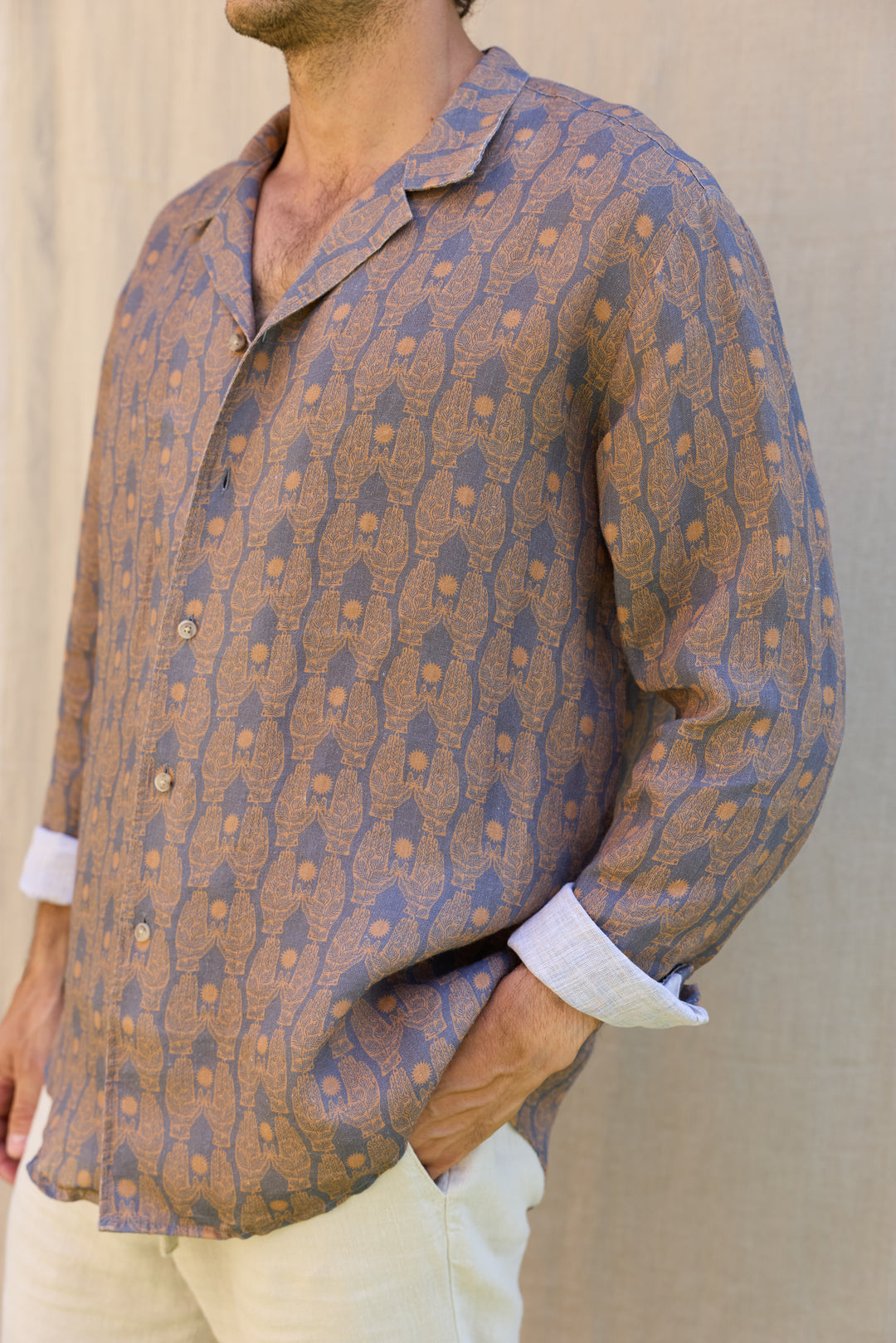 Hawaiana Lino Dore Gris