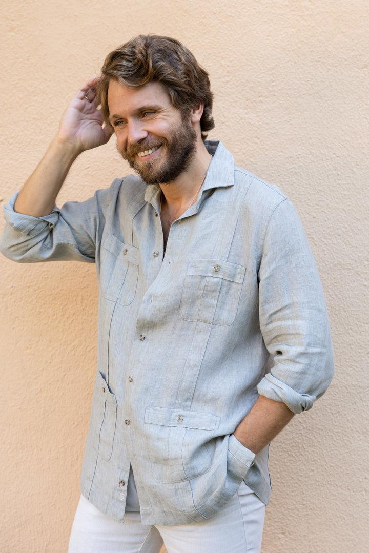 Guayabera Lino Bondi Verde