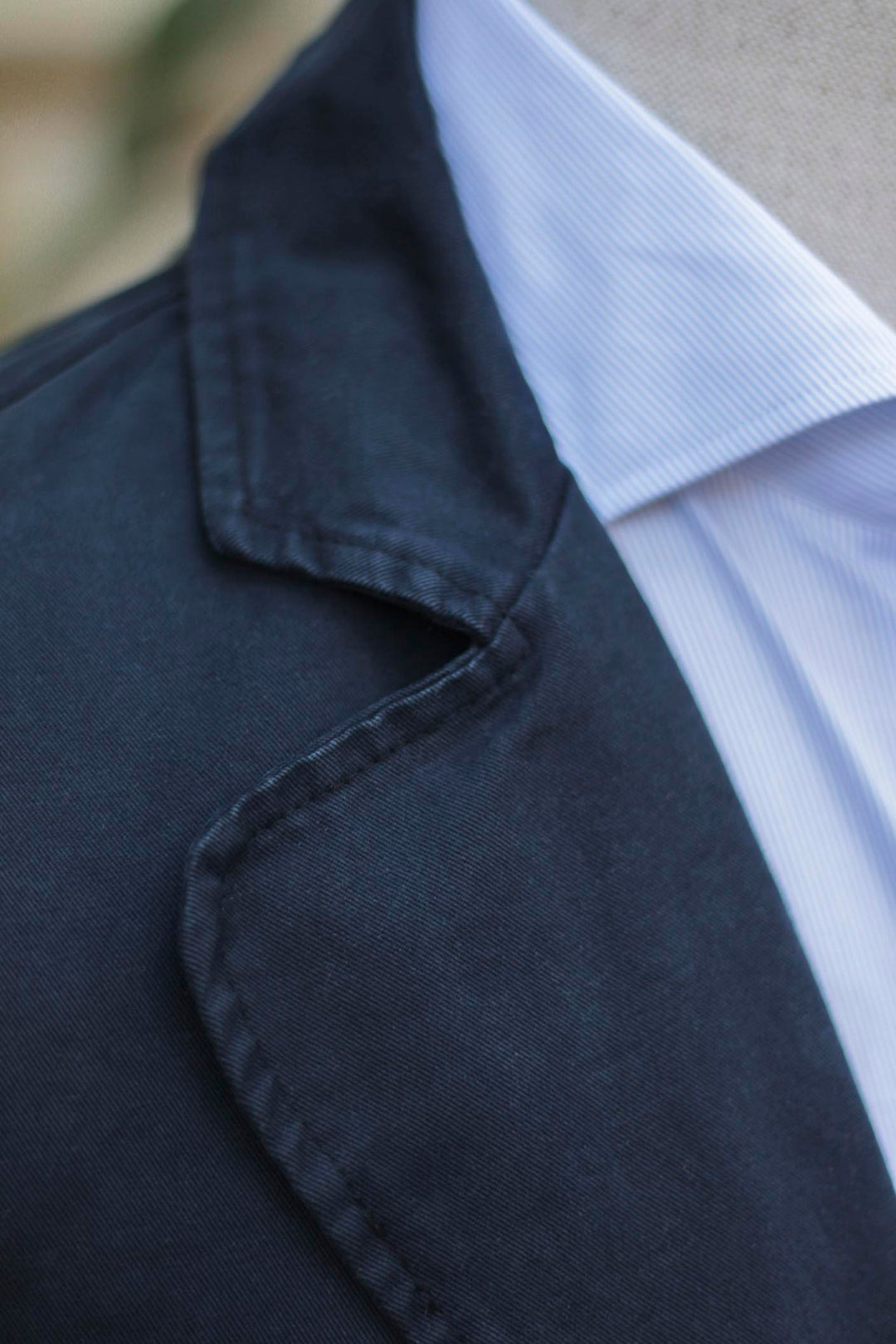 Navy Blue Unstructured Blazer 100% Cotton