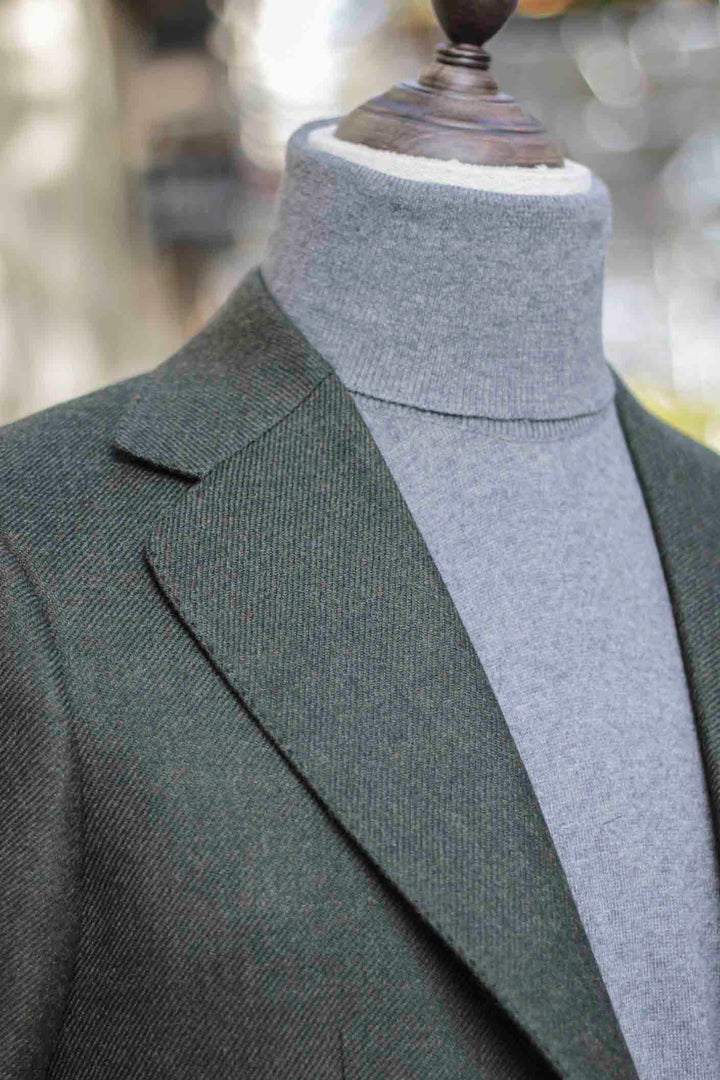 Green Grama Wool/Cashmere Blazer Classic Lapel 10,5 cm