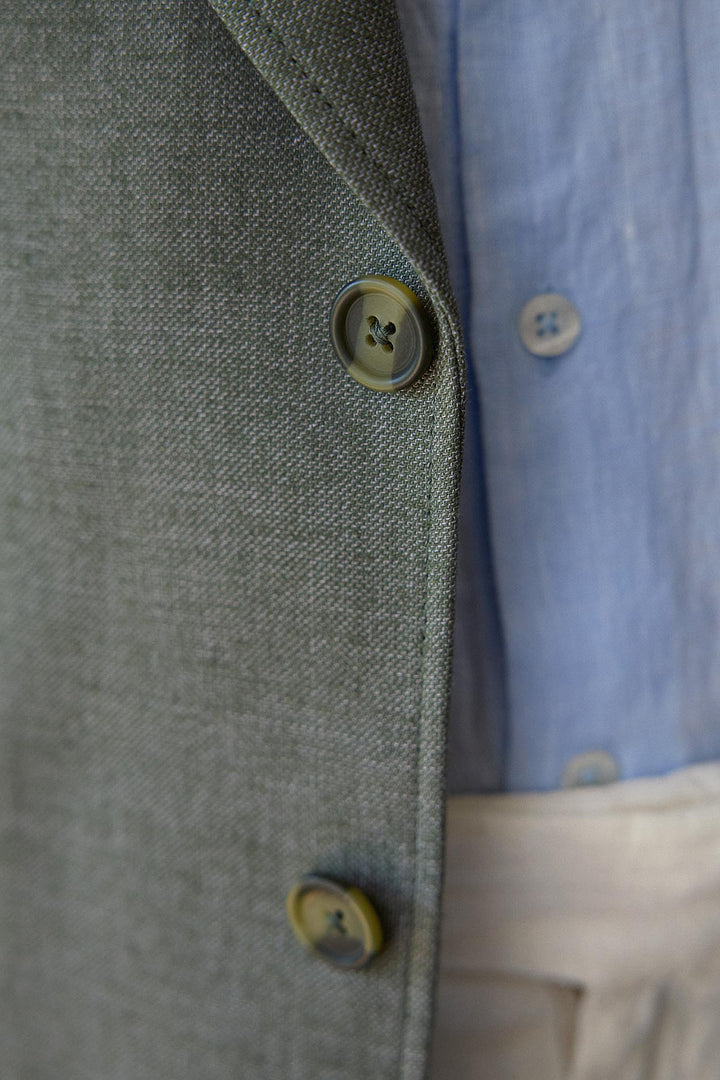 Americana Lino/Algodón Verde Oliva