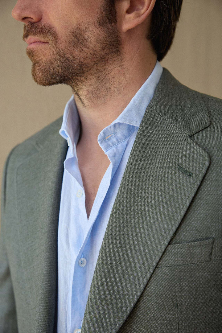 Americana Lino/Algodón Verde Oliva