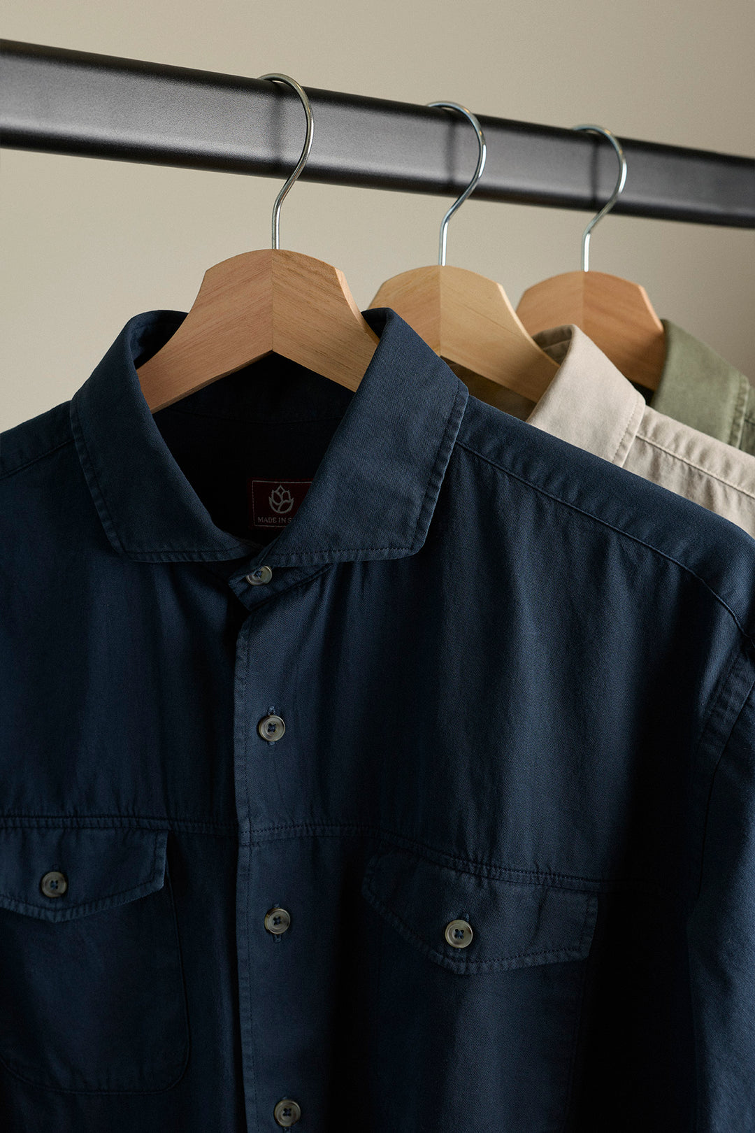 Navy Blue Honeycomb Shirt 100% Cotton