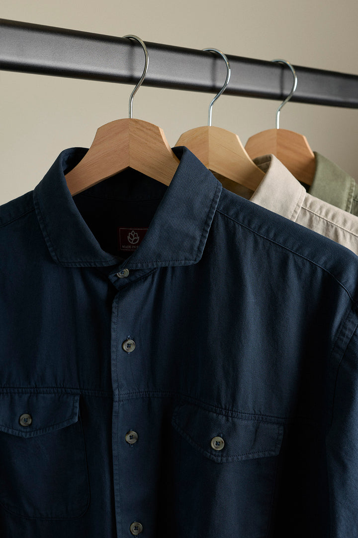 Navy Blue Honeycomb Shirt 100% Cotton