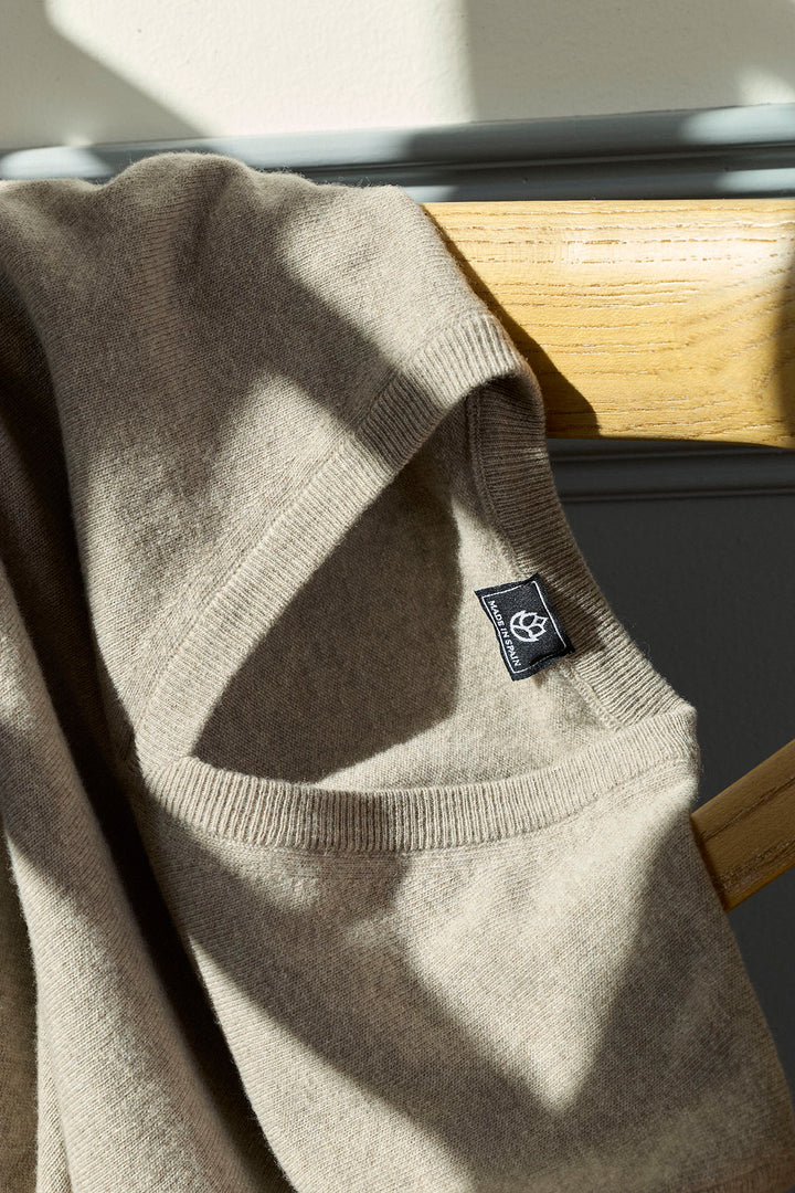 Ash Gray V-Neck Sweater 100% Cotton