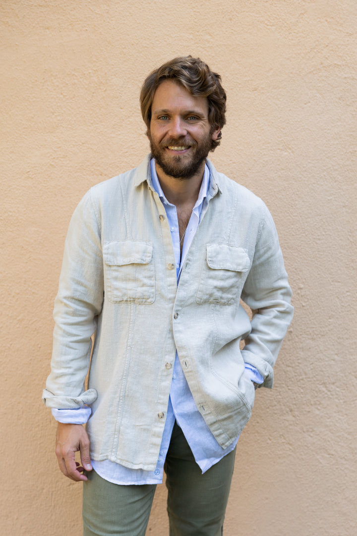 Sobrecamisa Fletcher Lino Beige