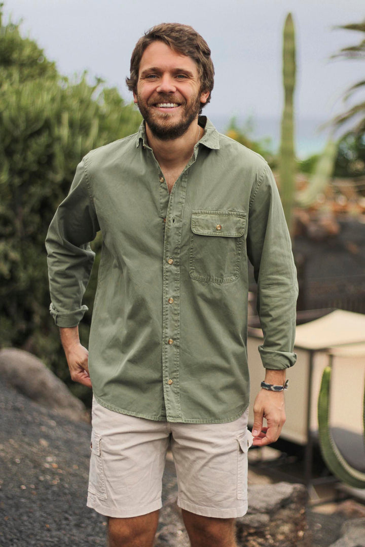 Green Hunting Shirt with Chest Pocket XL with Placket