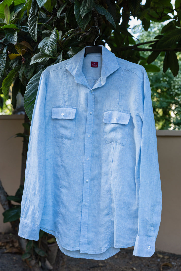 Camisa Arniston Lino Celeste