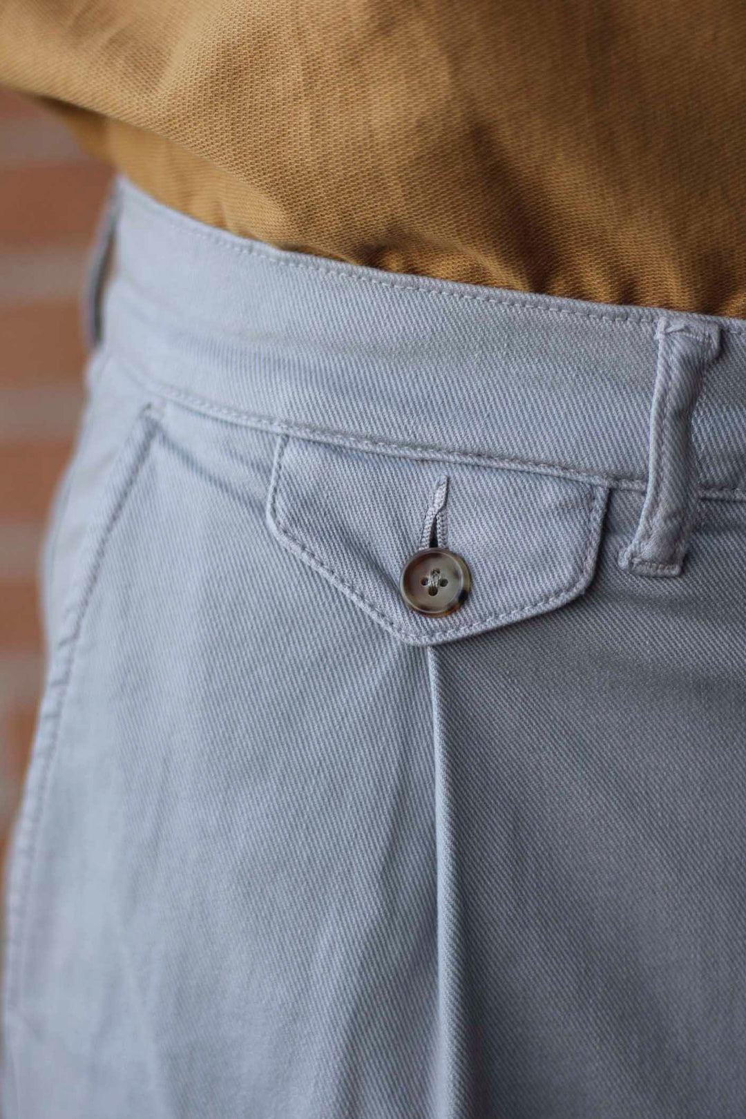 Pearl Gray Gretel Cargo Pants with Watchmaker and Front Pleat