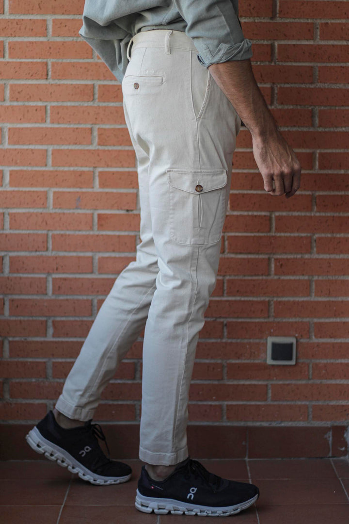 Gretel Ice Cargo Pants with Watchmaker and Front Pleat