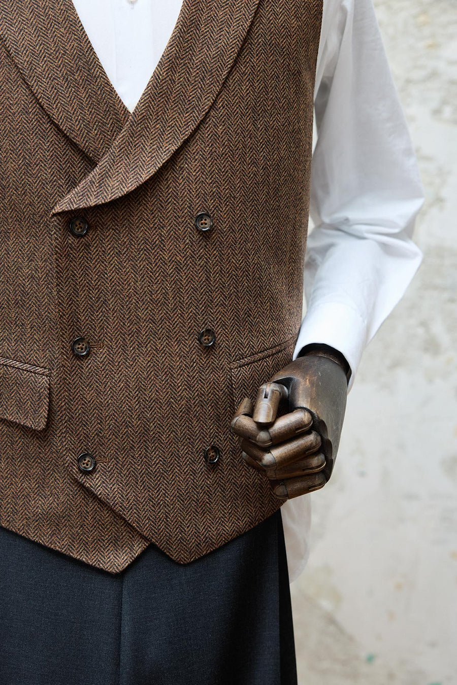 Chaleco MTM Drapers Tweed 370g Marrón