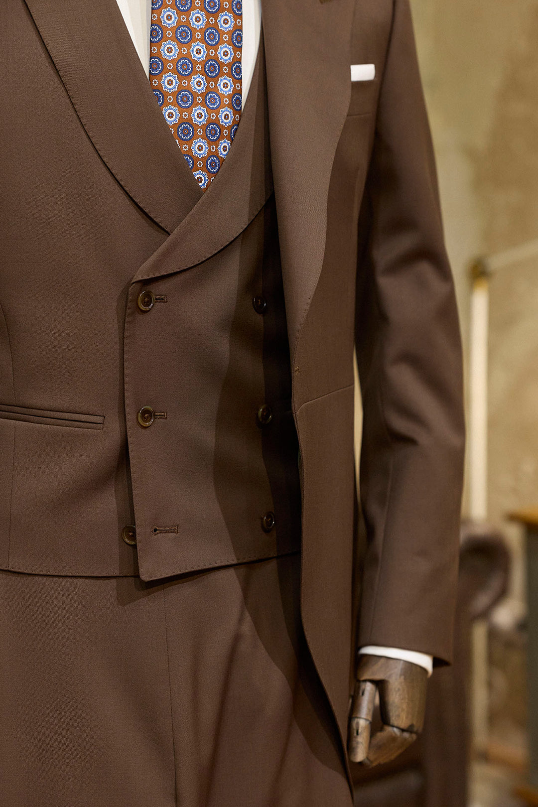 Chaqué MTM Marrón Caoba 3 Piezas