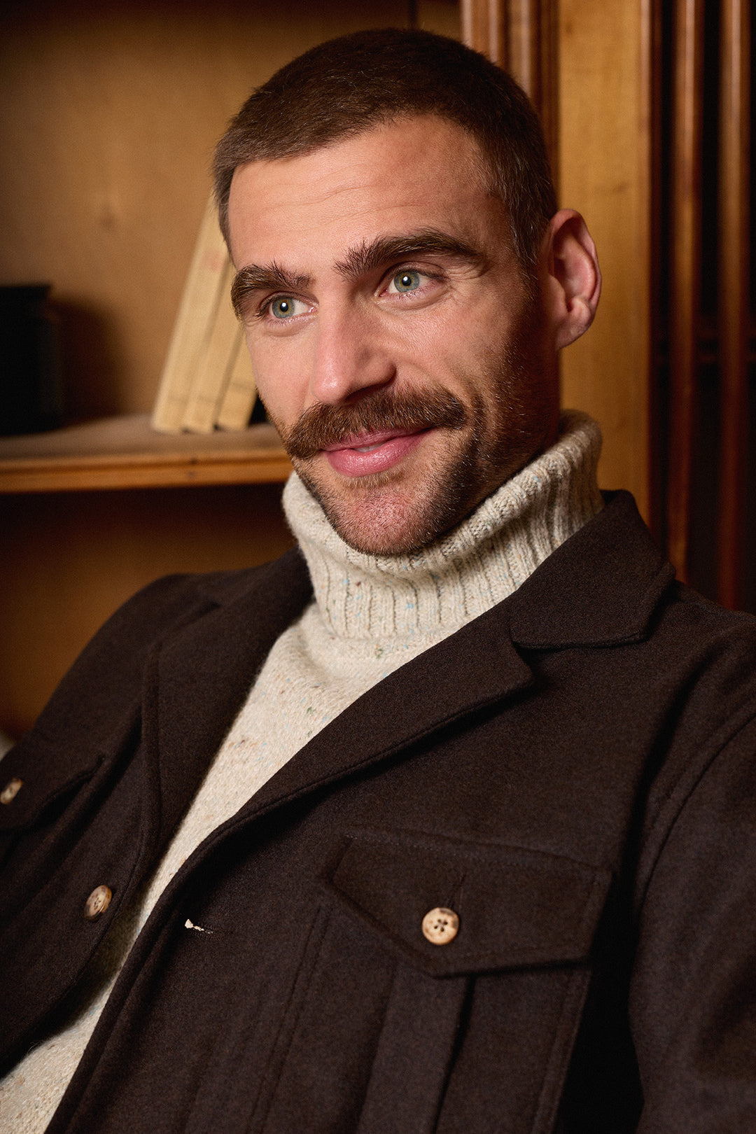 Sobrecamisa Lana Marrón Liso