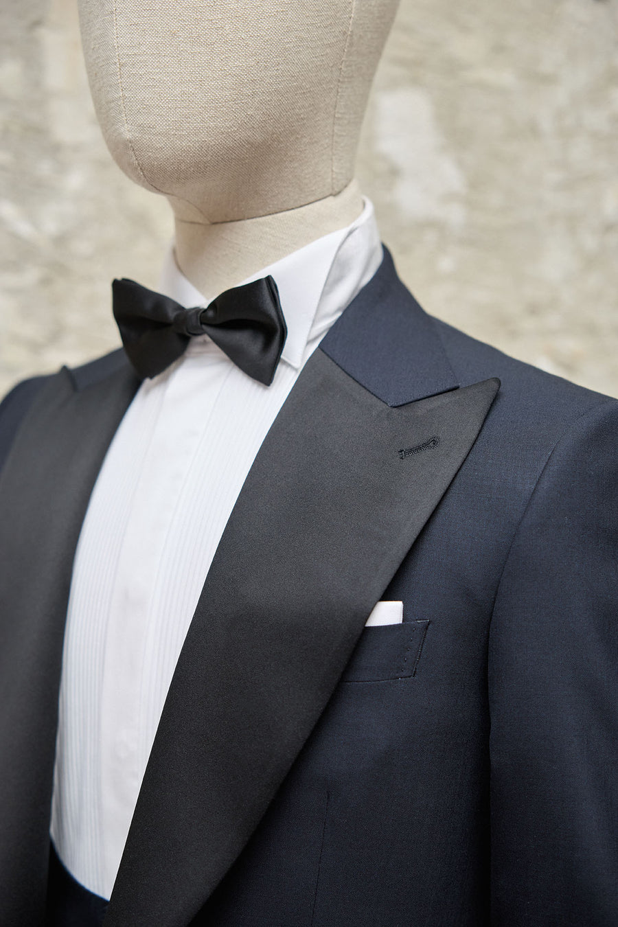 MTM 3 Piece Tuxedo in Midnight Blue with Spear Point Lapels