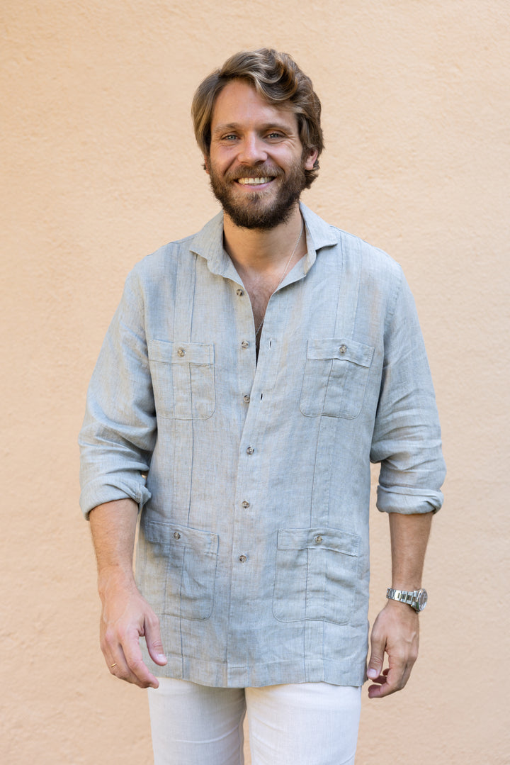 Guayabera Lino Bondi Verde