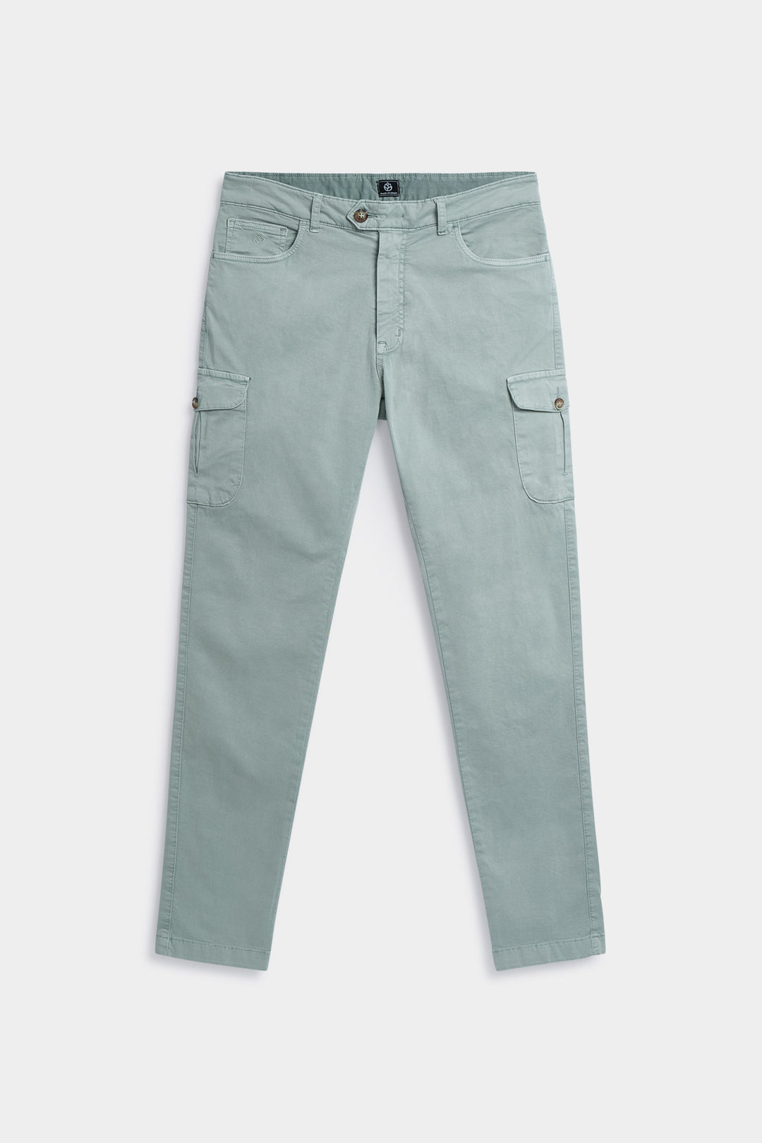 Pantalón 5 Bolsillos Cargo Algodón Verde Grisáceo