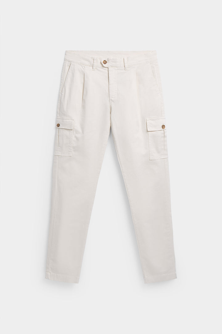 Navy Blue Gretel Cargo Pants with Watchmaker and Front Pleat