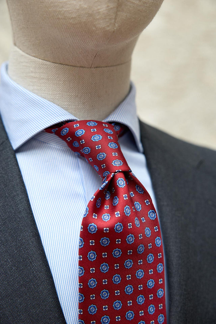 Napoli Silk Tie Ruby Lintels Light Blue