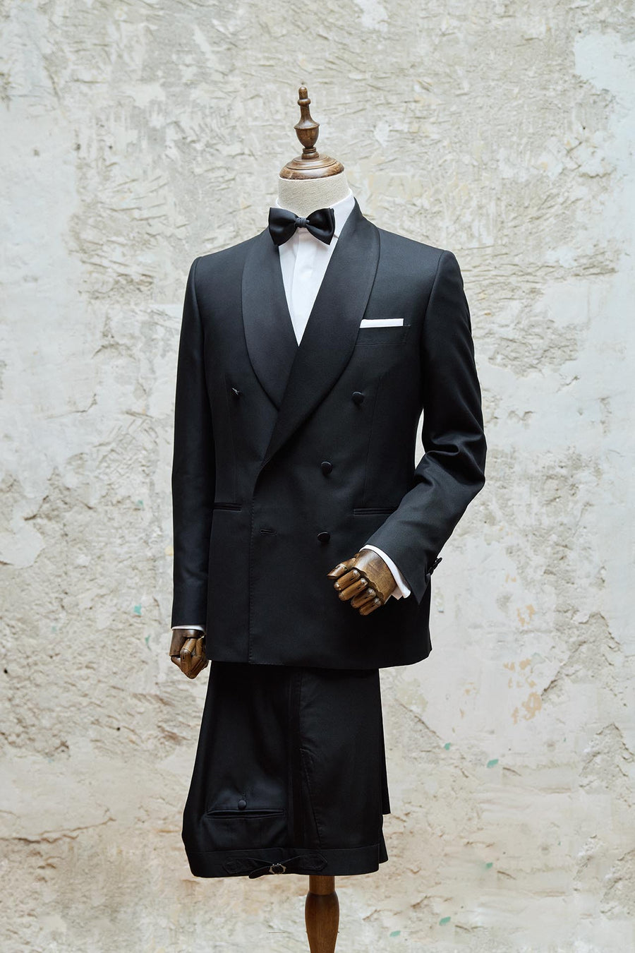 Black Double Breasted MTM Tuxedo with Shawl Lapels