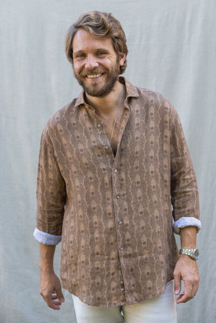 Camisa Lino Dore Tostada