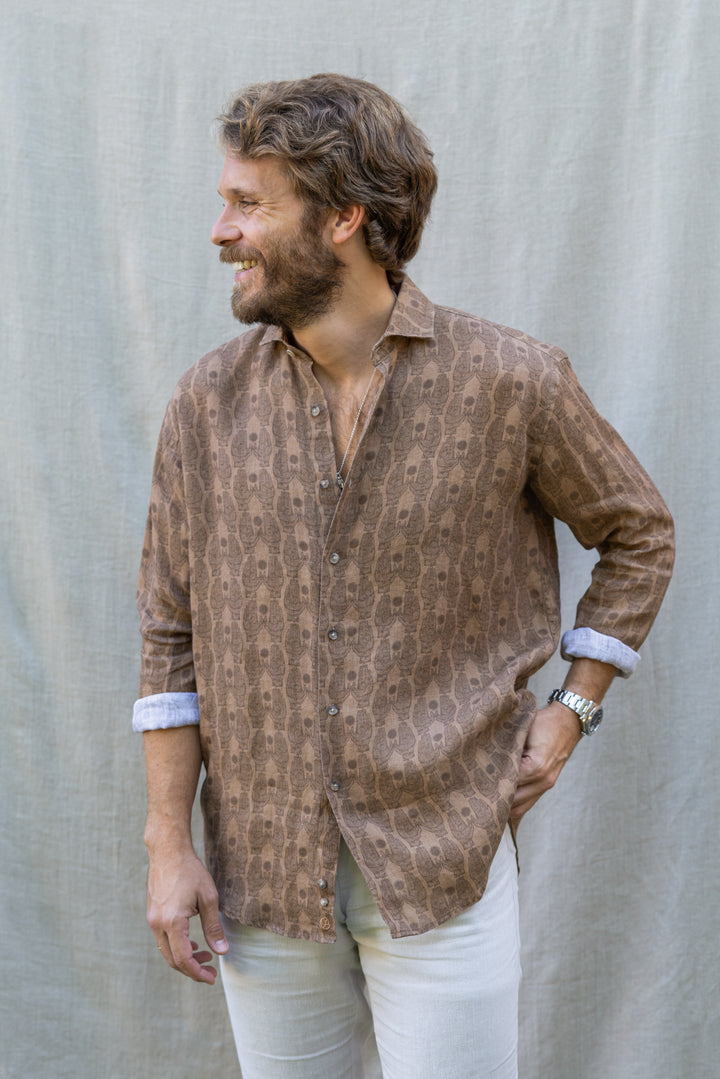 Camisa Lino Dore Tostada