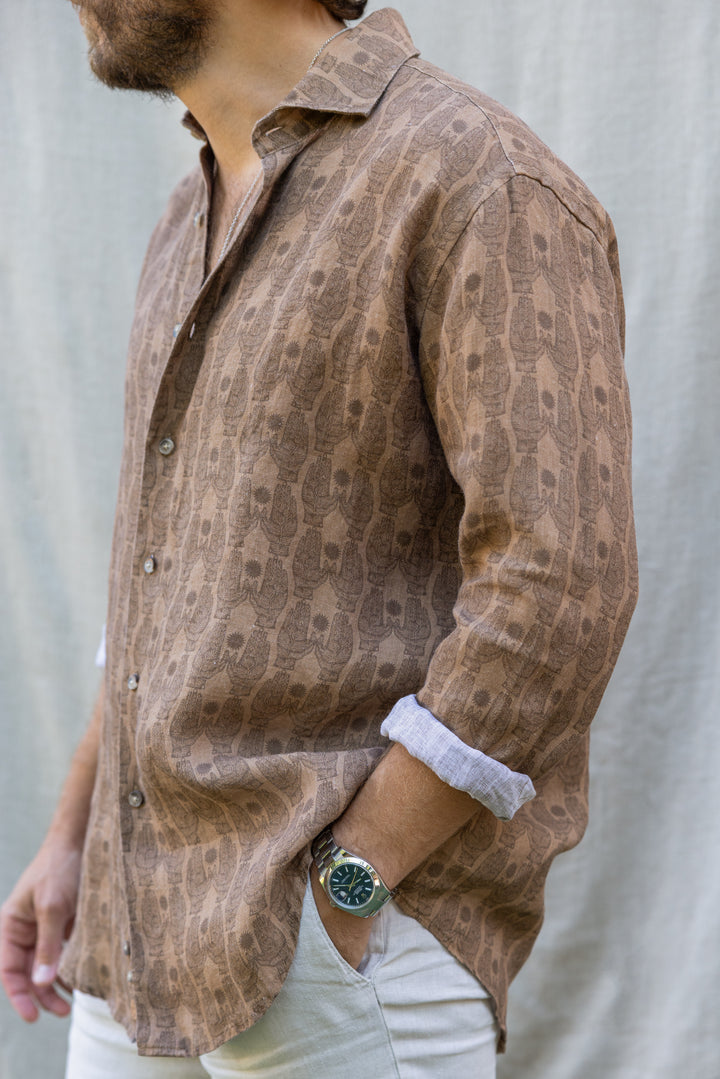 Camisa Lino Dore Tostada