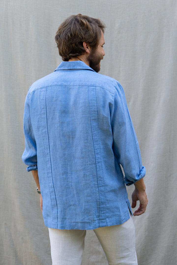 Guayabera Portofino Lino Azul