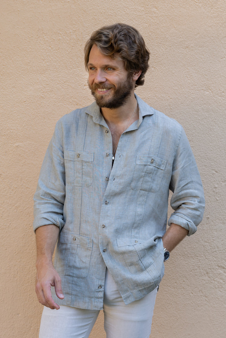 Guayabera Lino Bondi Verde