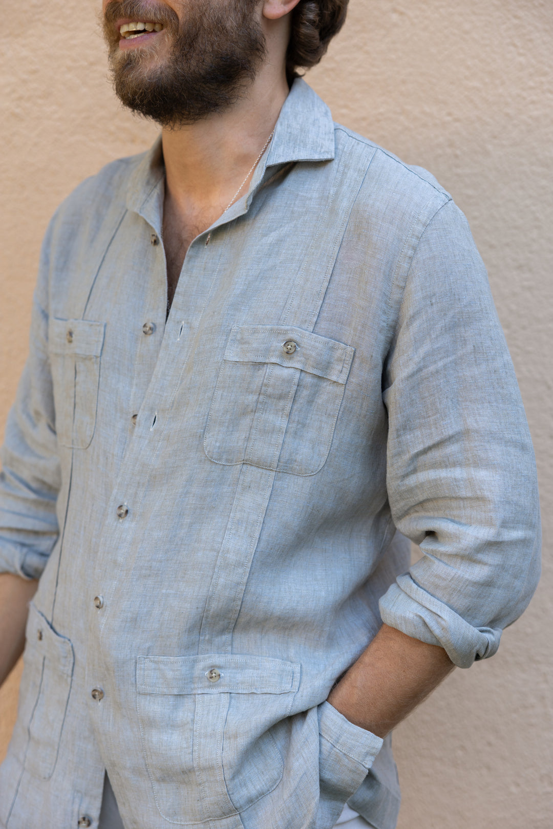 Guayabera Lino Bondi Verde
