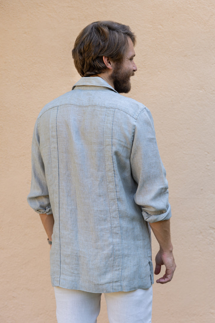 Guayabera Lino Bondi Verde