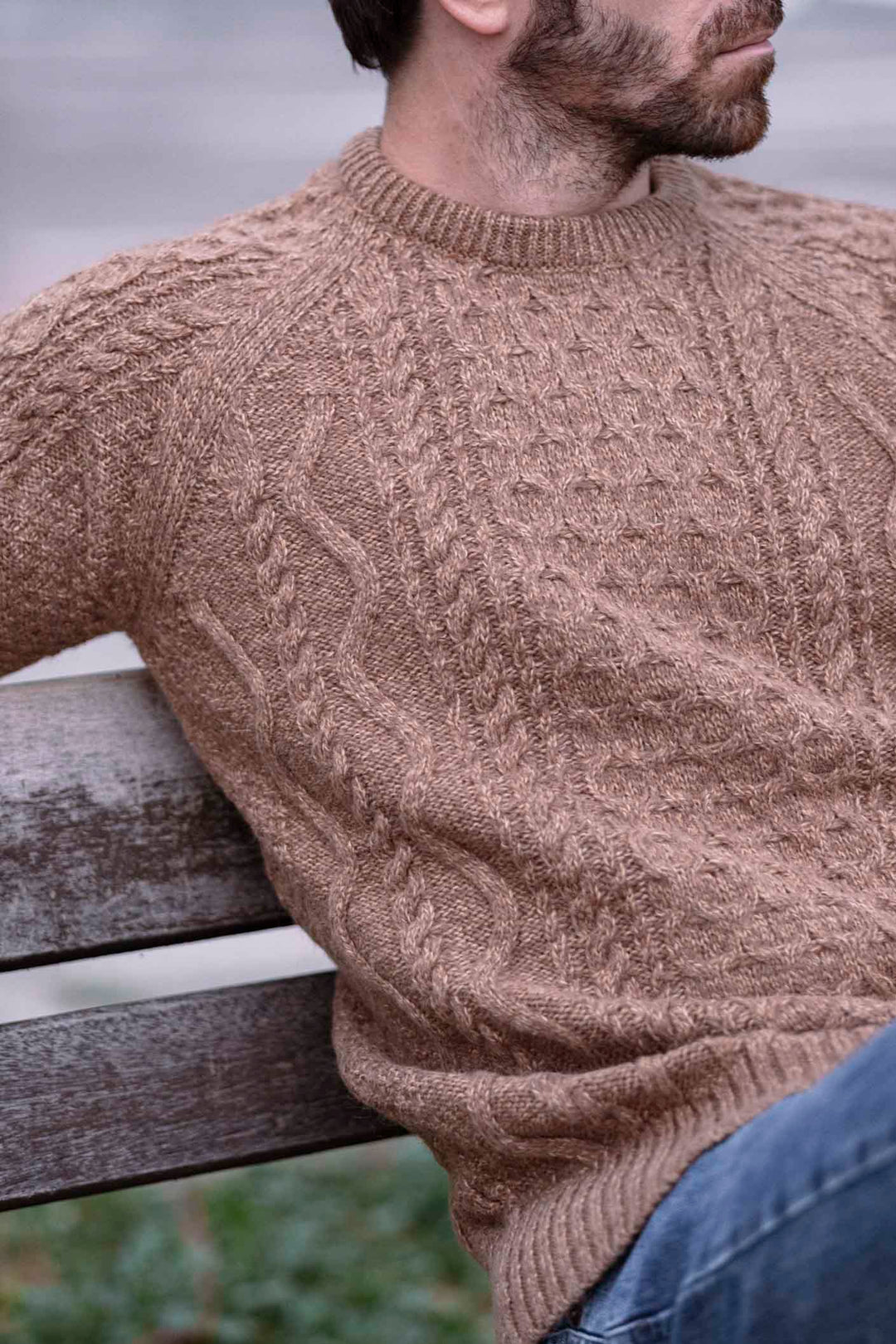 Aran Eights Ocher Oversize Sweater