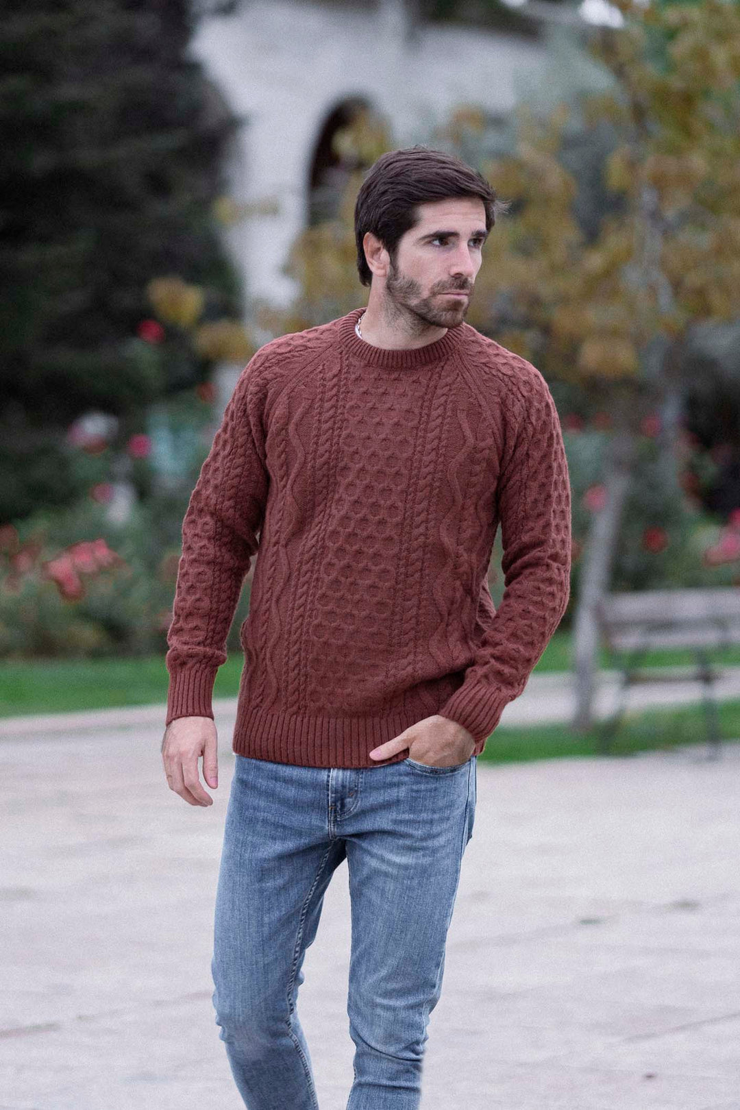 Oversize Aran Eights Tile Sweater