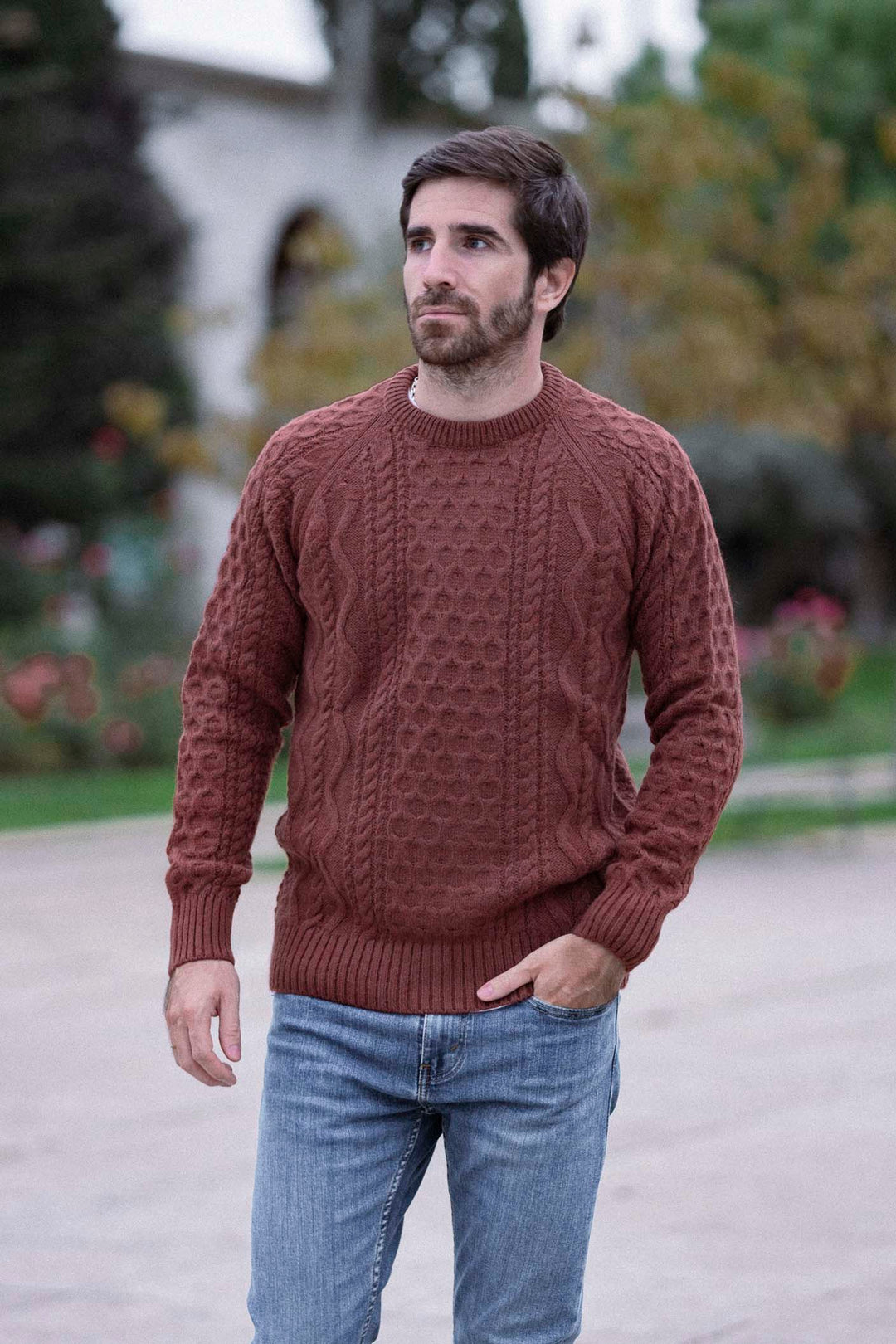 Oversize Aran Eights Tile Sweater