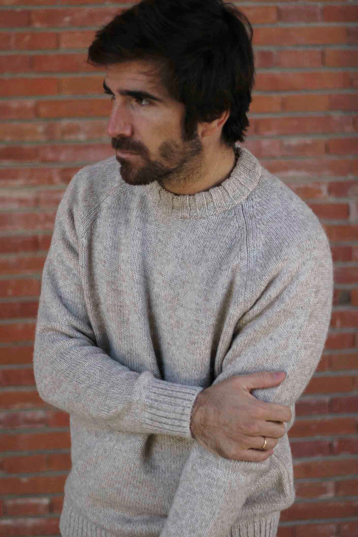 Eighties Ivory Horseshoe Neck Sweater