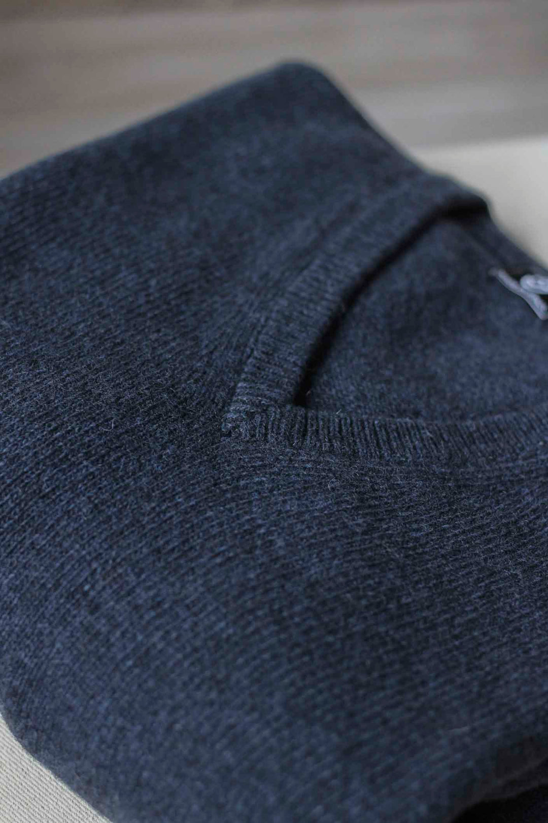 Worn Blue Lambswool V-Neck Sweater