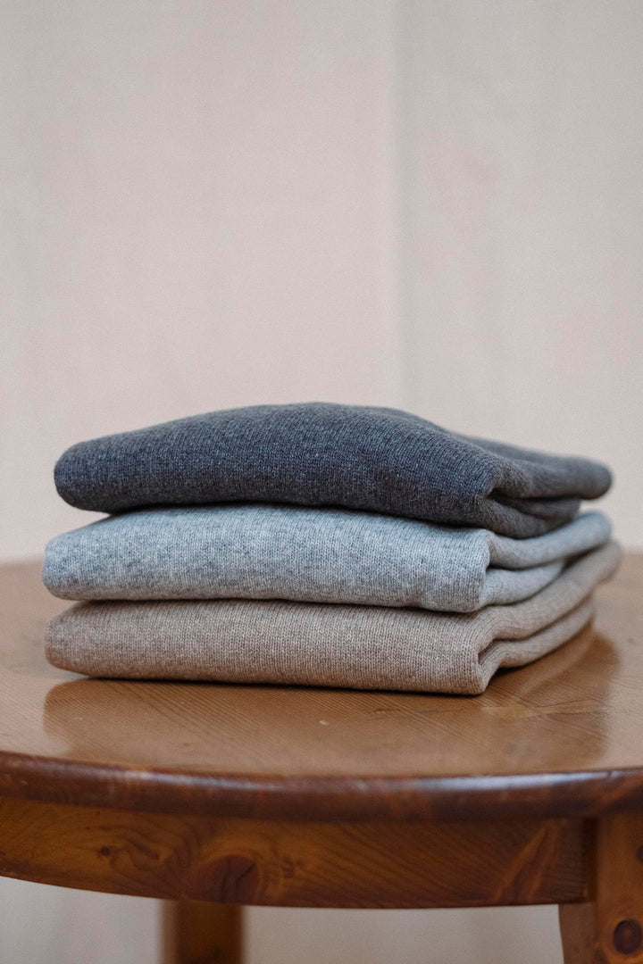 Light Gray Lambswool V-Neck Sweater