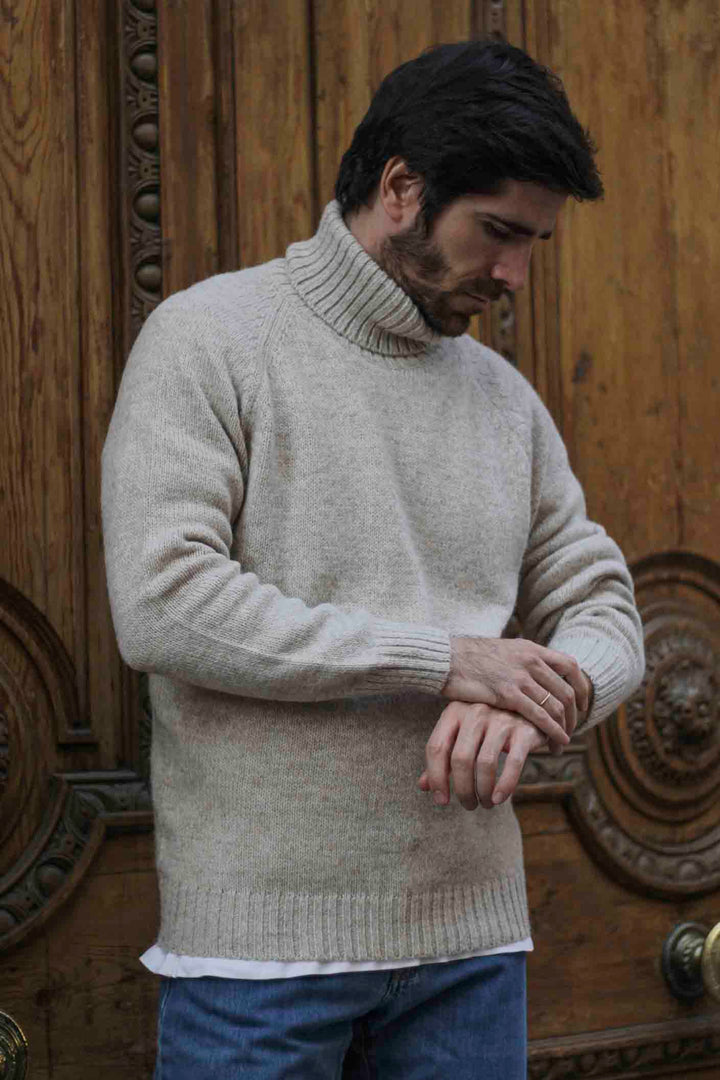 Softy Ivory Bone Turtleneck Sweater