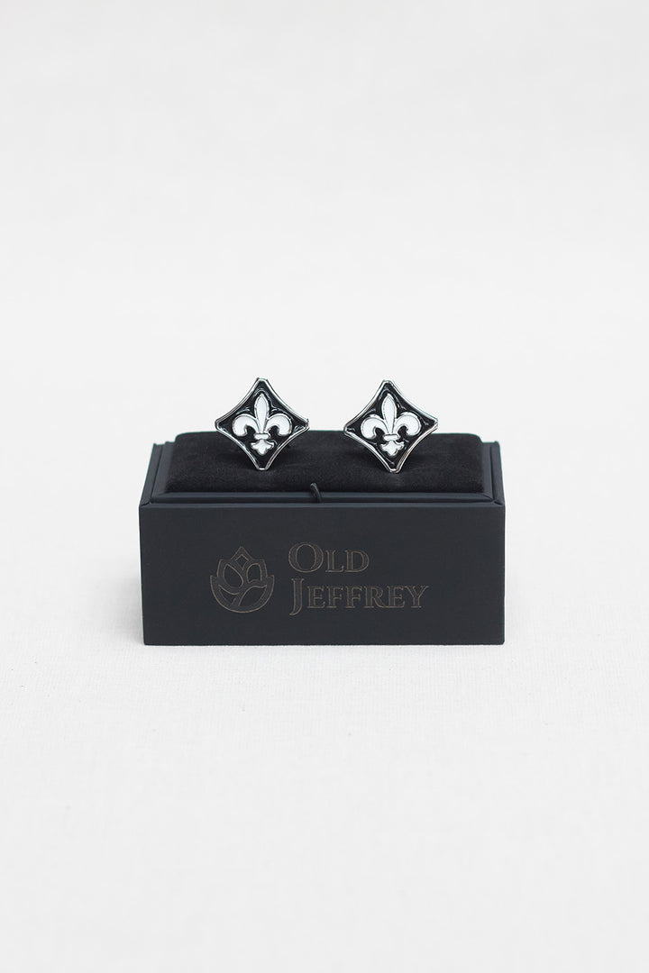 Fleur-de-lis Cufflink Black Background