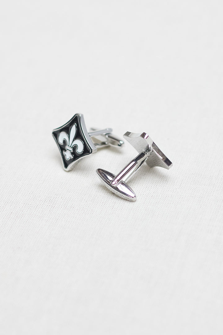 Fleur-de-lis Cufflink Black Background