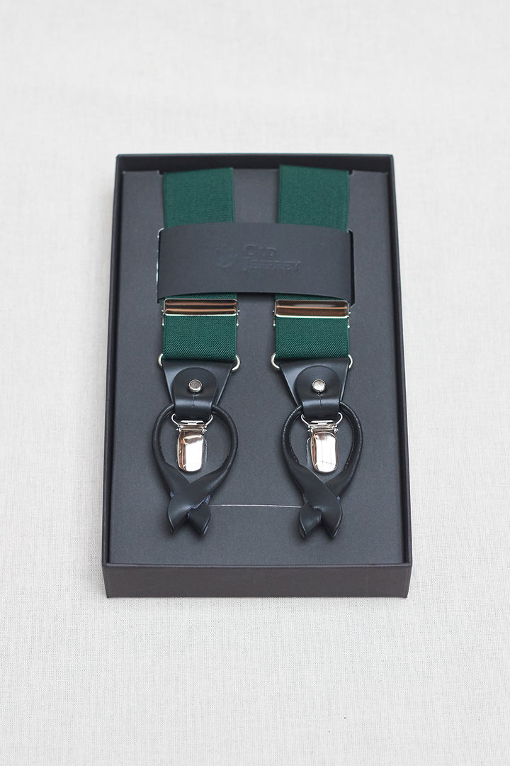 Bottle Green Plain Suspender