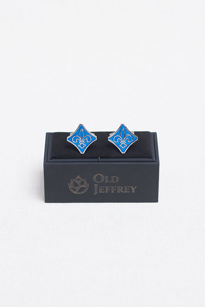 Silver Blue Diamond Frame Ceremony Cufflink