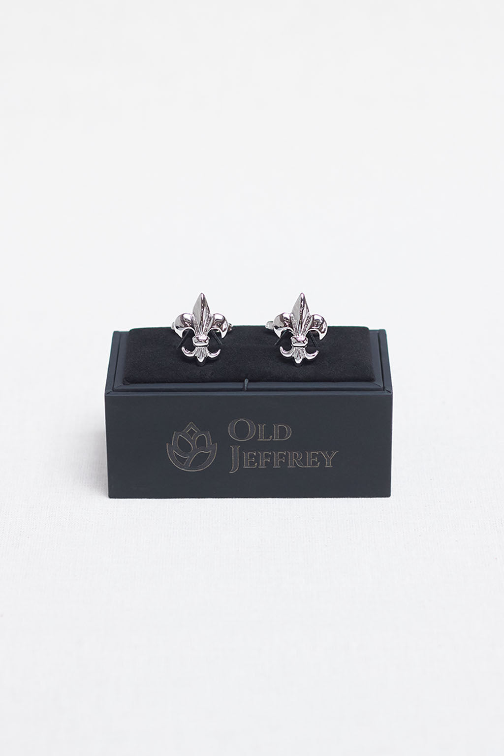 Shiny Silver Fleur de Lis Cufflink