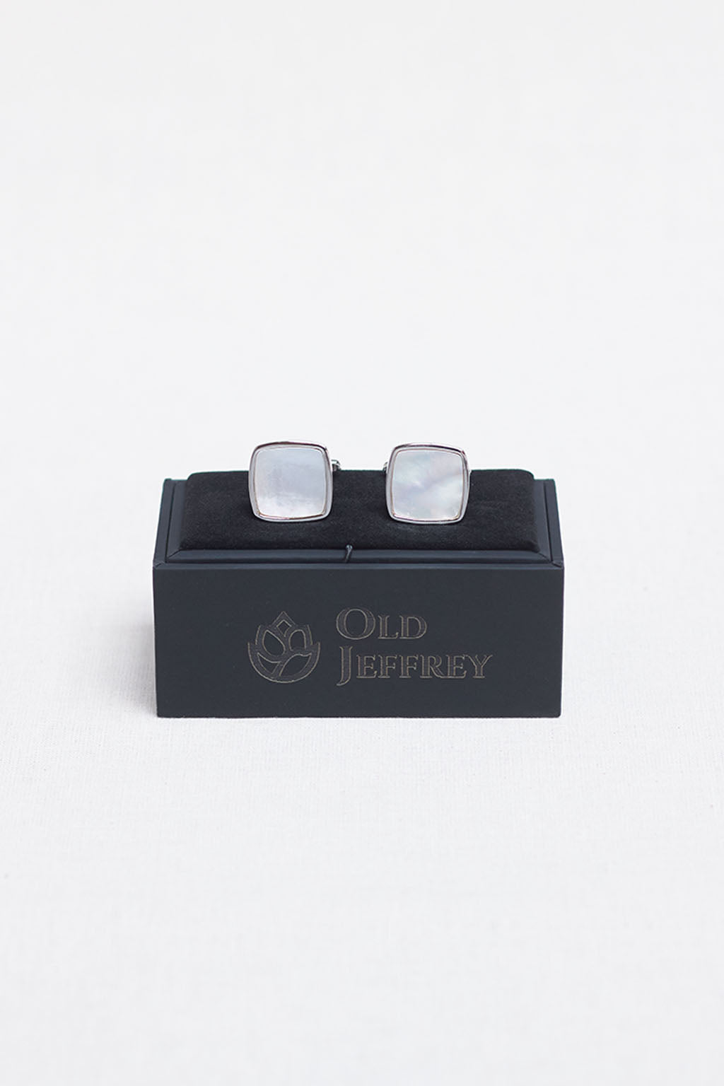 Silver Frame Cufflinks with Ivory Finish