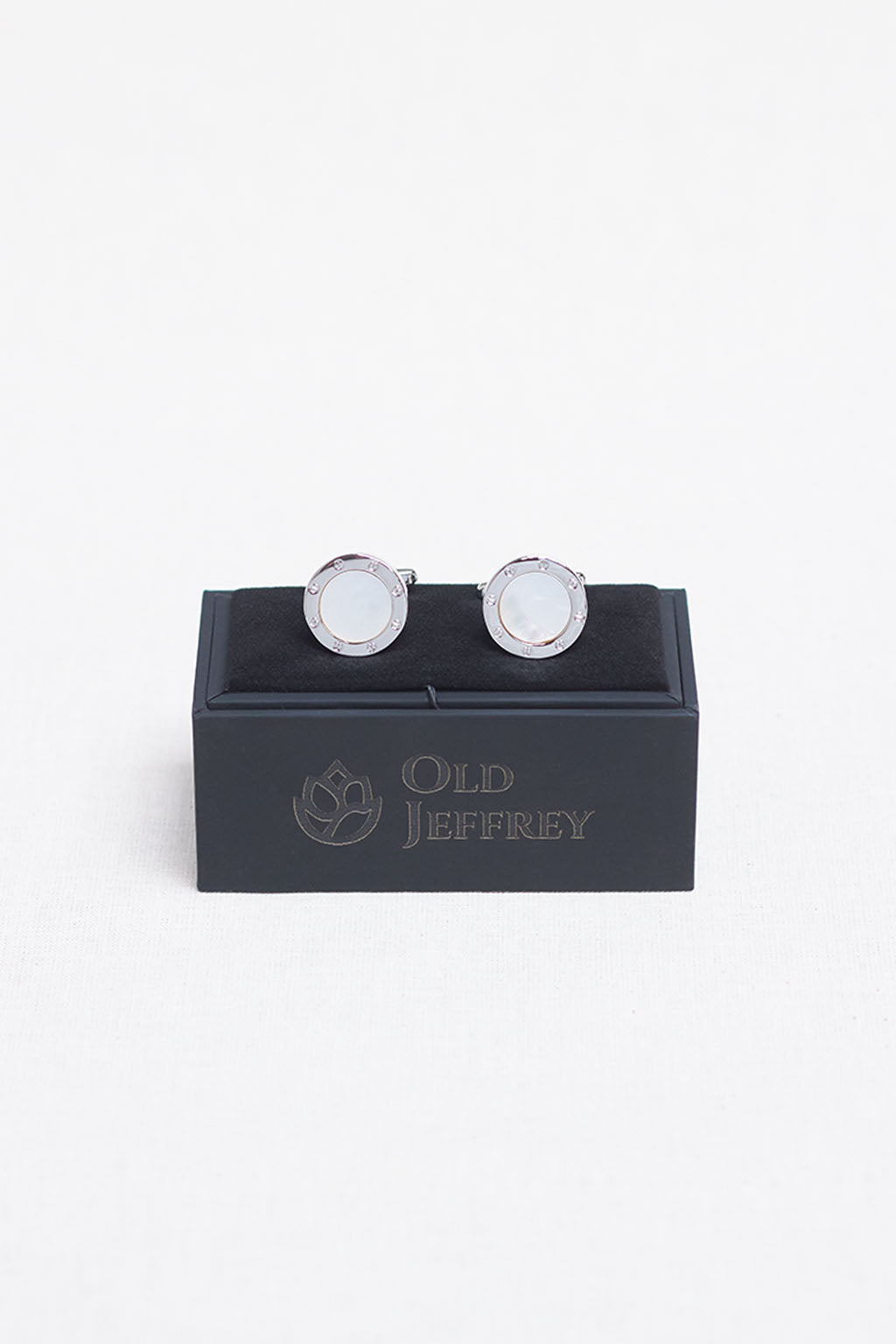 Shiny and Matte Silver Central Cufflinks