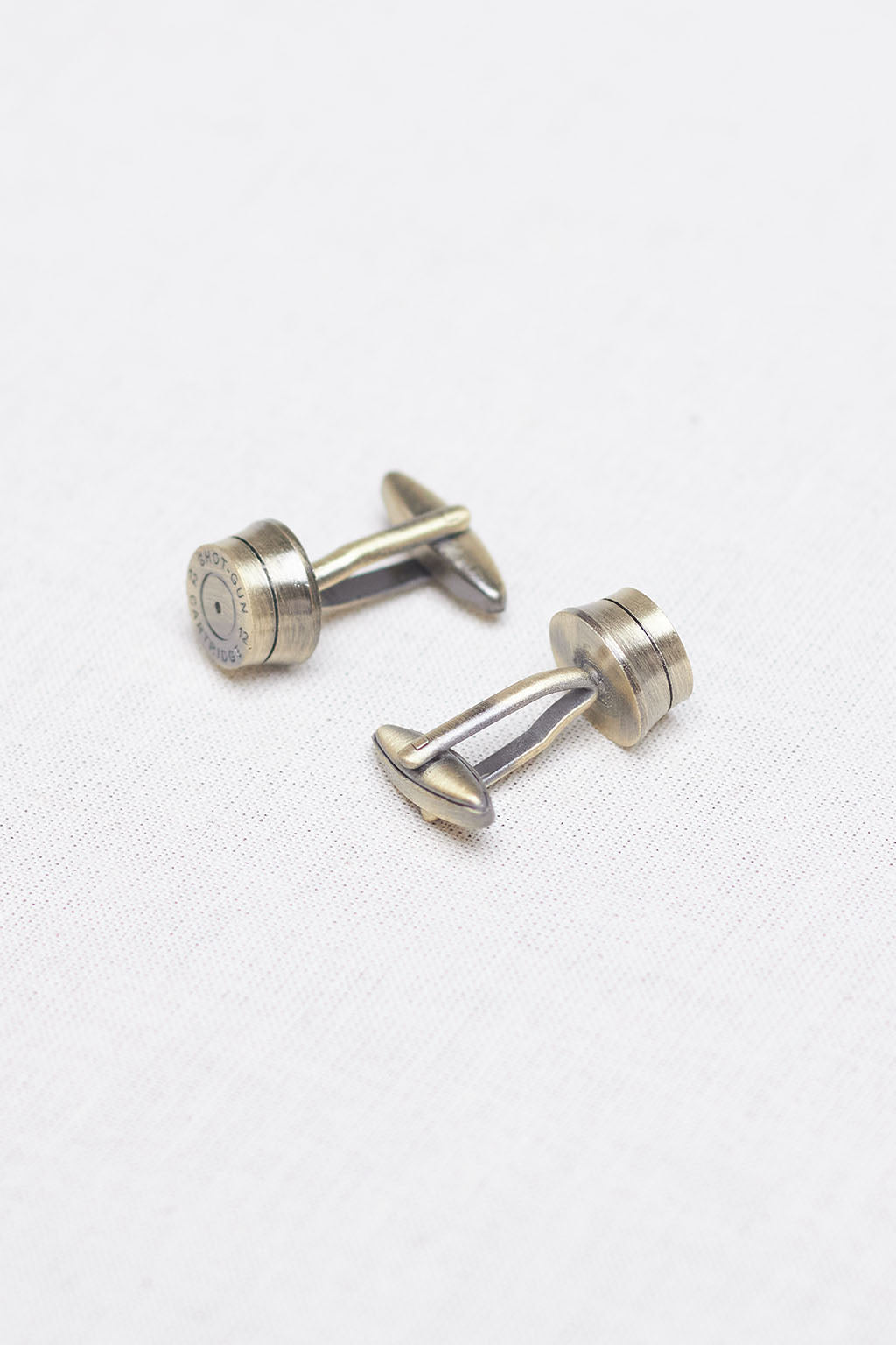 Rhodium Bullet Shot Gun Cufflinks