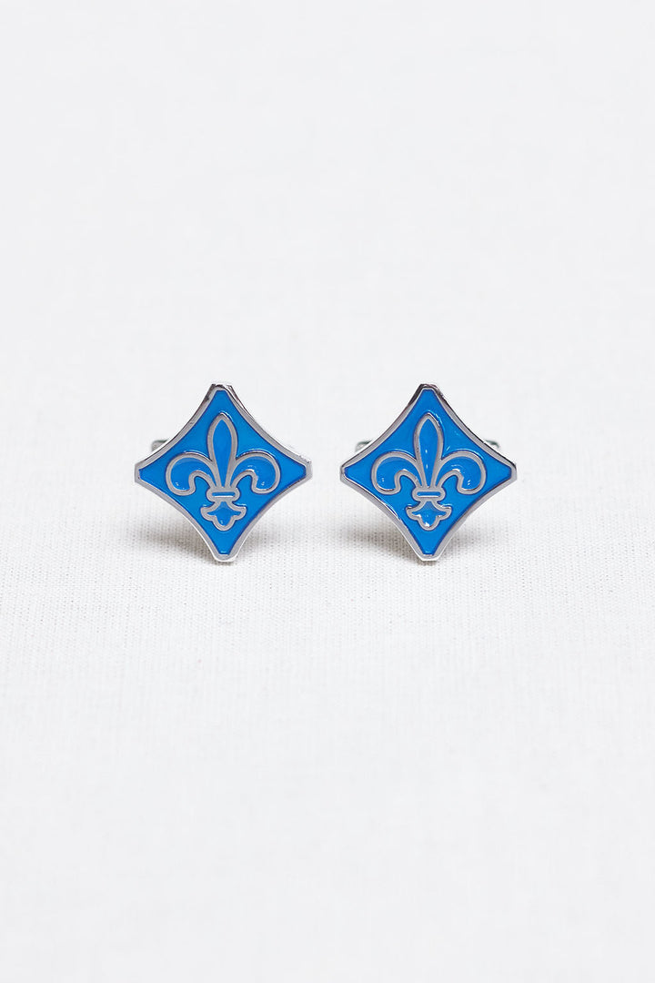 Silver Blue Diamond Frame Ceremony Cufflink